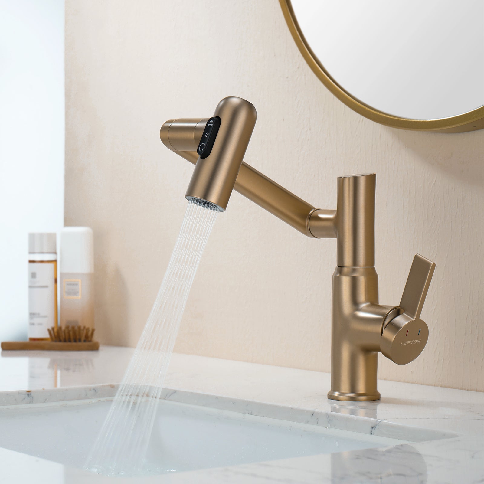 KHTAPA Single-Hole Rotatable Faucet with Temperature Display-BF2204