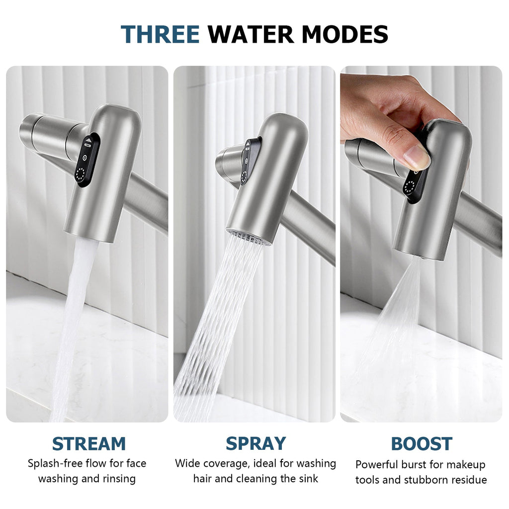 KHTAPA Single-Hole Rotatable Faucet with Temperature Display-BF2204