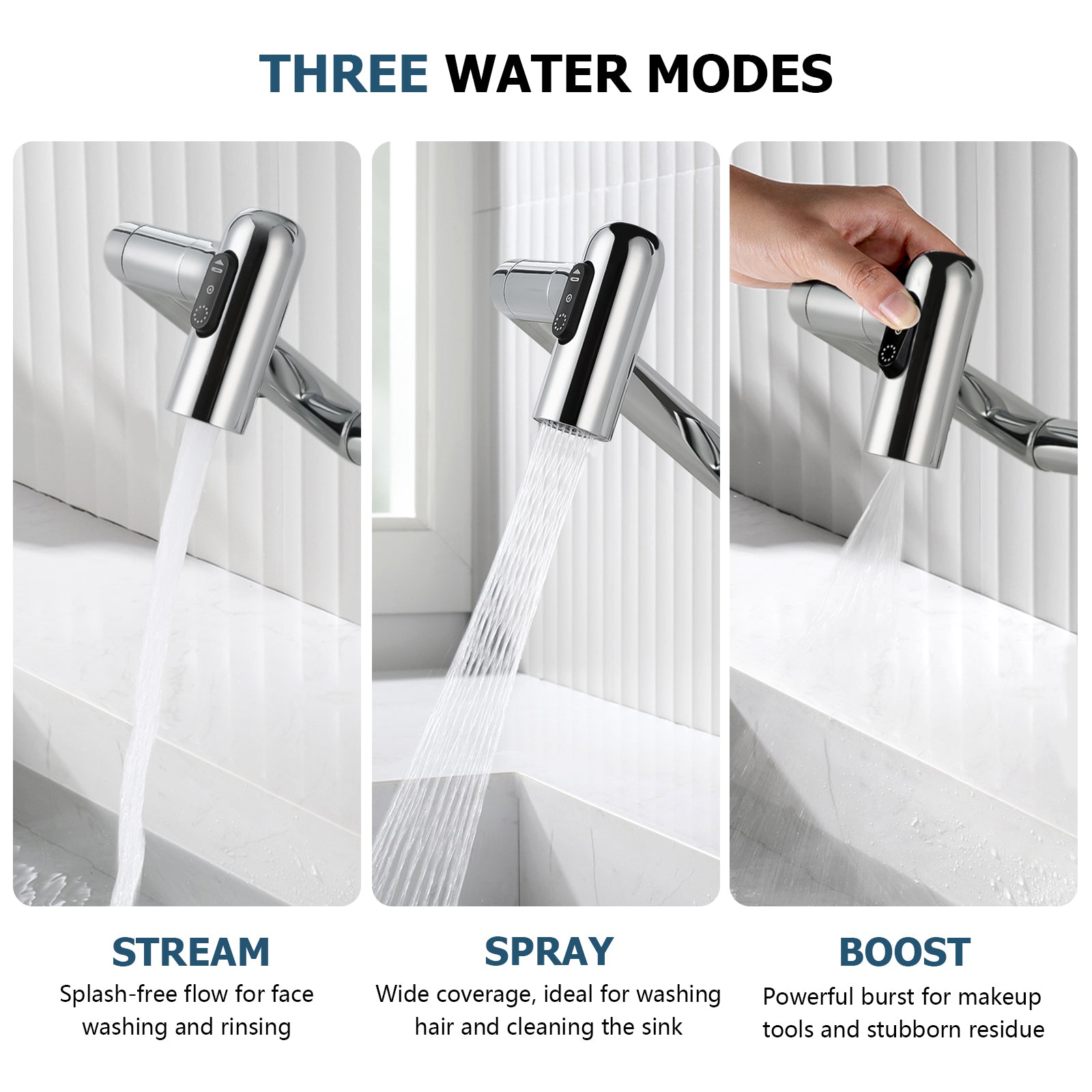 KHTAPA Single-Hole Rotatable Faucet with Temperature Display-BF2204