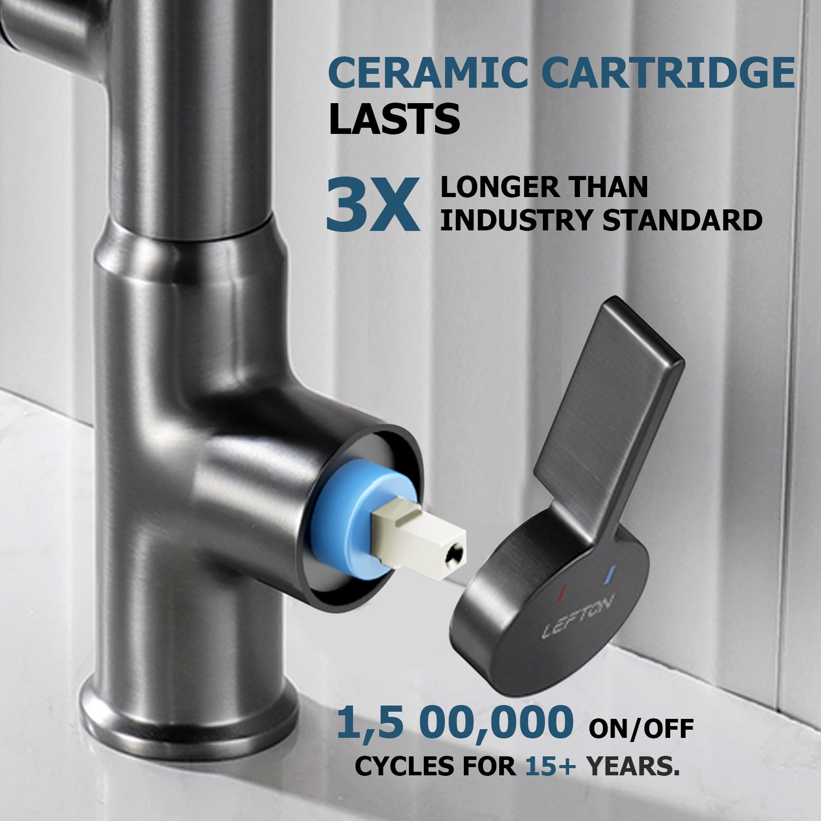 KHTAPA Single-Hole Rotatable Faucet with Temperature Display-BF2204
