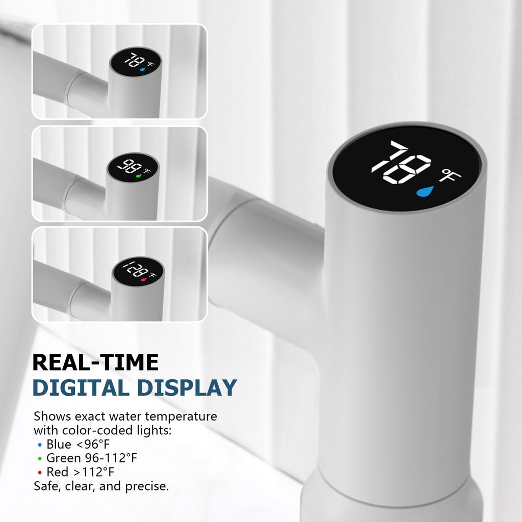 KHTAPA Single-Hole Rotatable Faucet with Temperature Display-BF2204