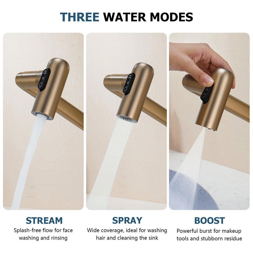 KHTAPA Single-Hole Rotatable Faucet with Temperature Display-BF2204