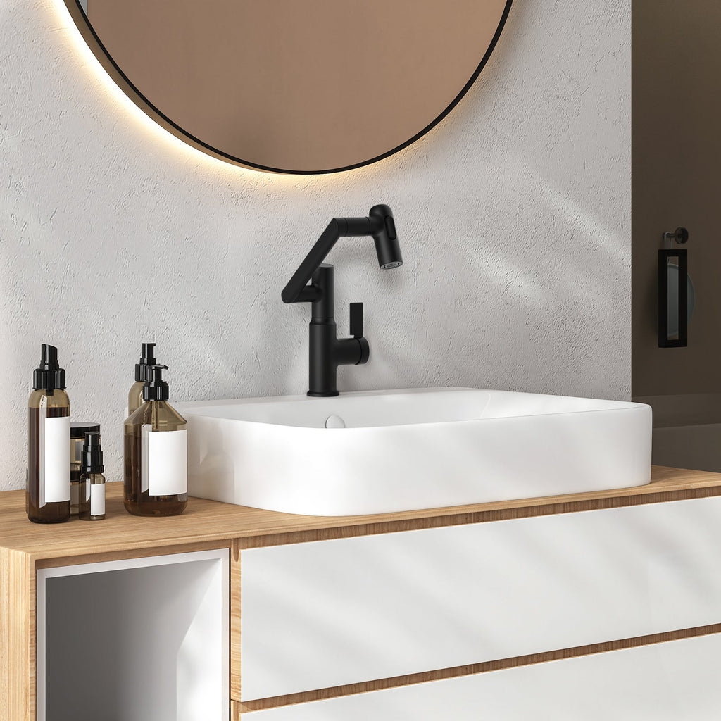 KHTAPA Single-Hole Rotatable Faucet with Temperature Display-BF2204