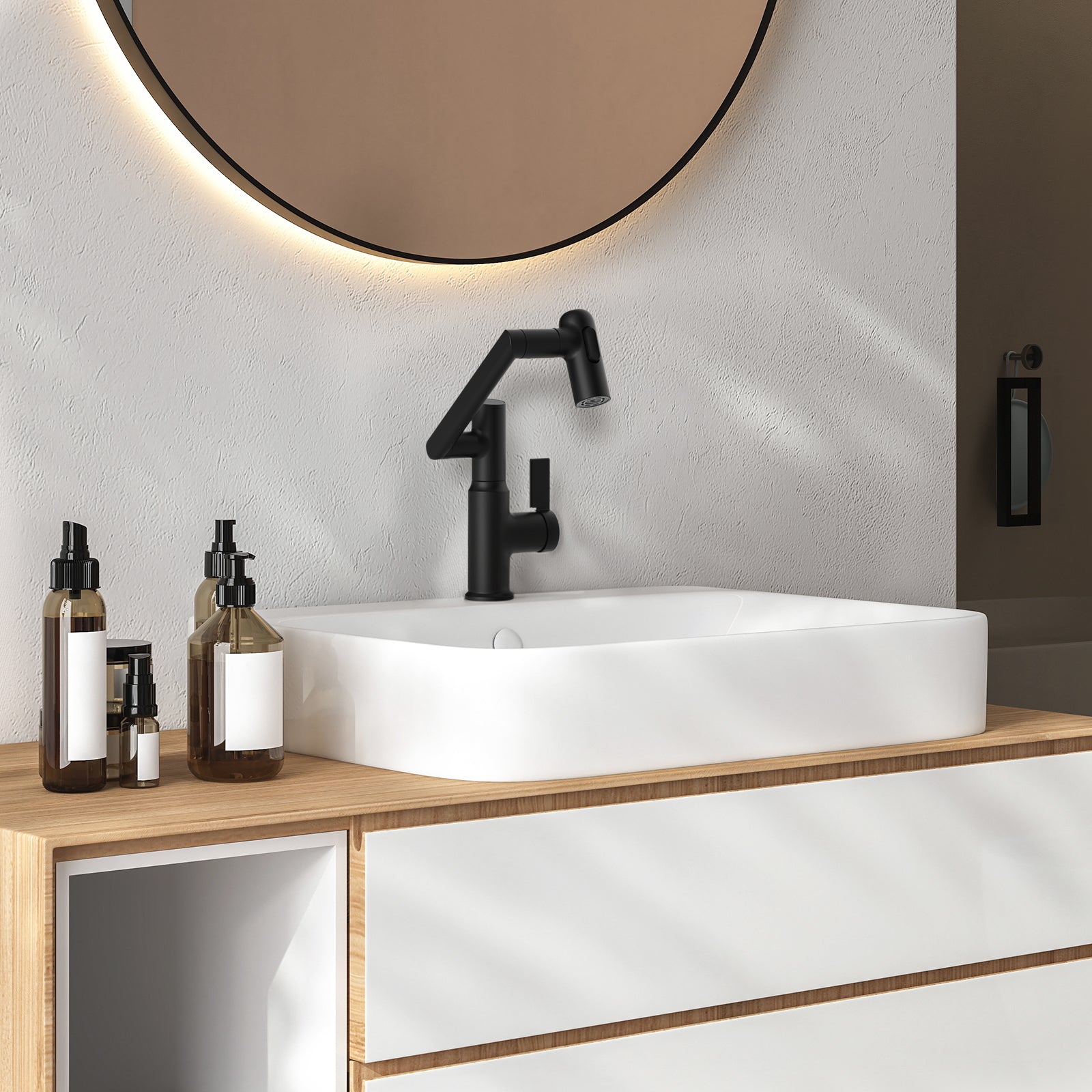 KHTAPA Single-Hole Rotatable Faucet with Temperature Display-BF2204