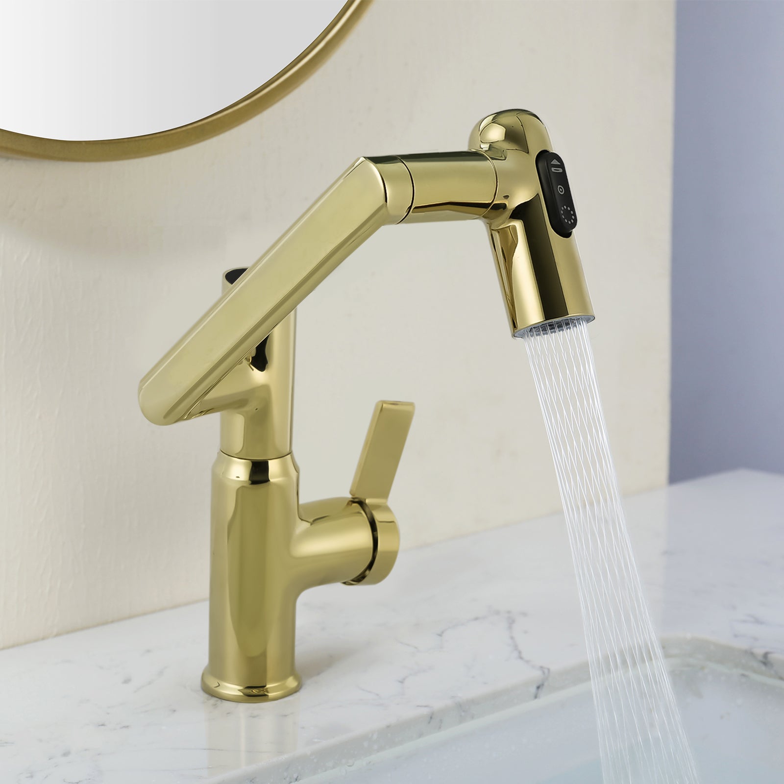 KHTAPA Single-Hole Rotatable Faucet with Temperature Display-BF2204