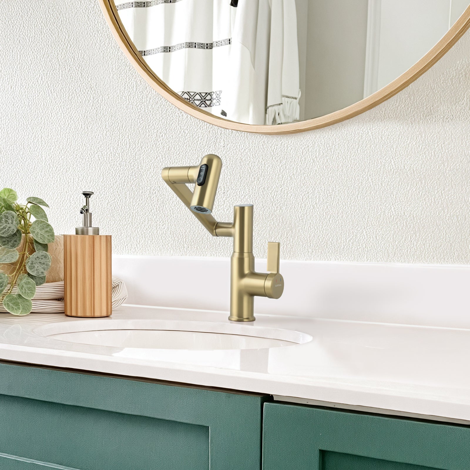KHTAPA Single-Hole Rotatable Faucet with Temperature Display-BF2204
