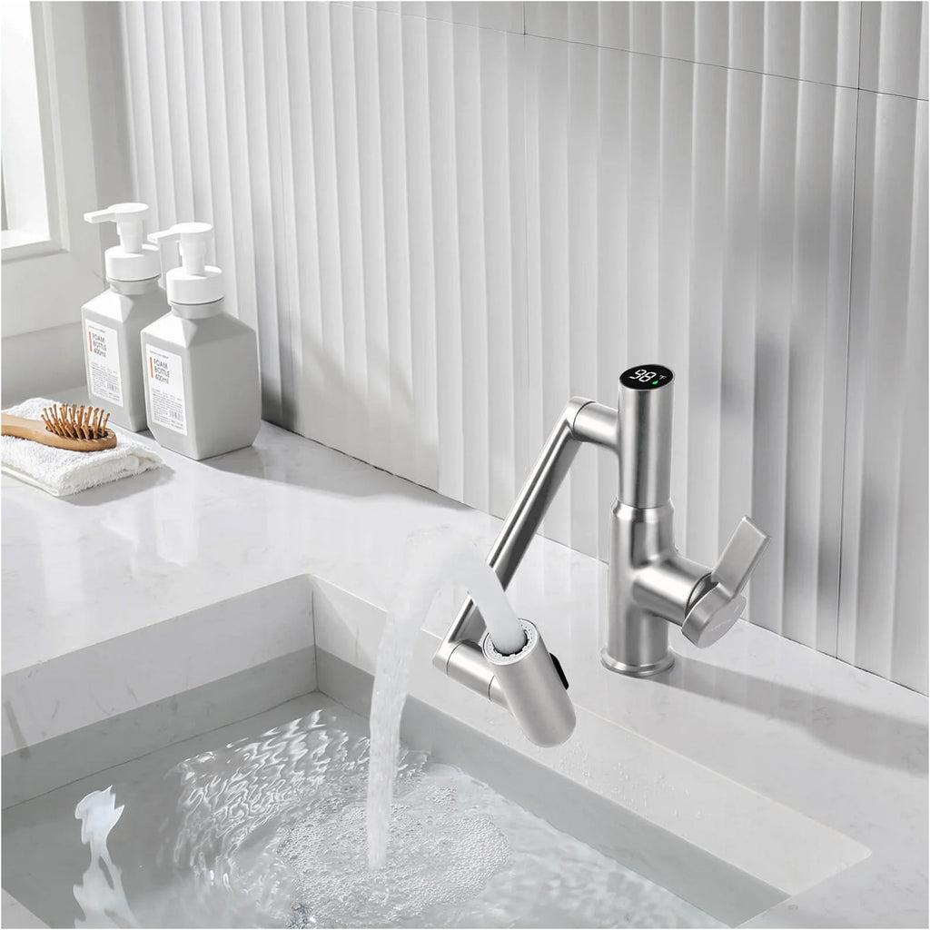 KHTAPA Single-Hole Rotatable Faucet with Temperature Display-BF2204