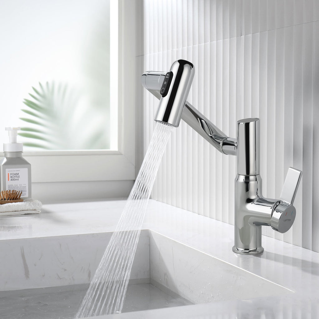 KHTAPA Single-Hole Rotatable Faucet with Temperature Display-BF2204