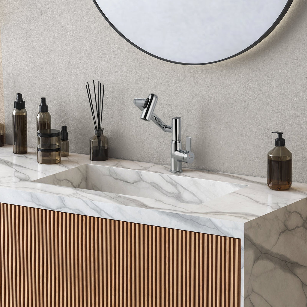 KHTAPA Single-Hole Rotatable Faucet with Temperature Display-BF2204