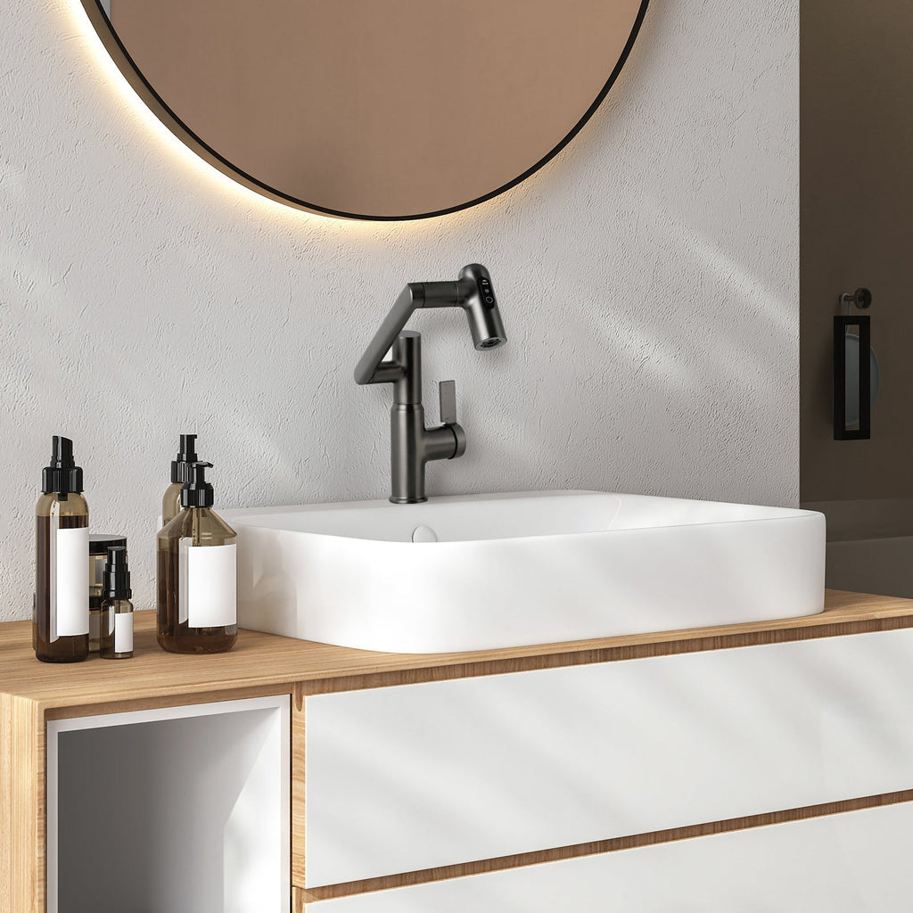KHTAPA Single-Hole Rotatable Faucet with Temperature Display-BF2204