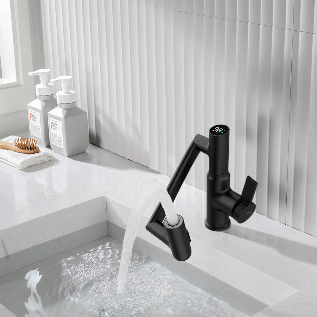 KHTAPA Single-Hole Rotatable Faucet with Temperature Display-BF2204